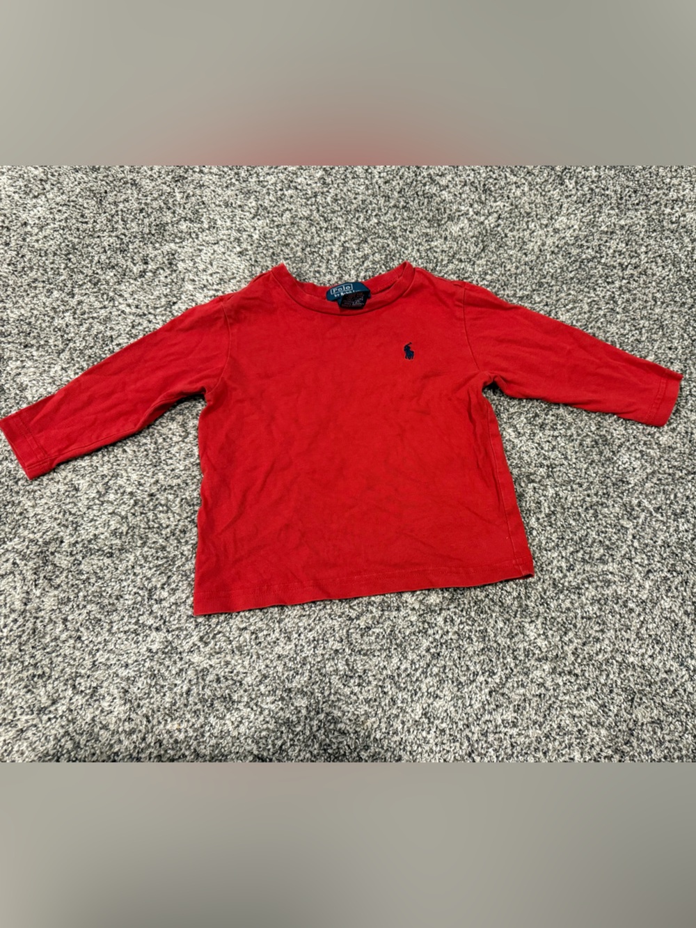 Polo by Ralph Lauren Boys Red Long-Sleeve Shirt with Navy Pony